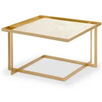table basse carrée tocade marbre et métal or