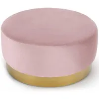 pouf rond daisy velours rose pied or