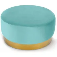 pouf rond daisy velours menthe pied or