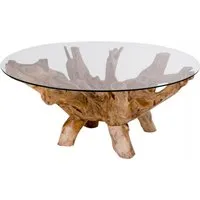 table basse ronde en verre amazonas