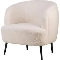 fauteuil de salon design scandinave blanc et pieds metal