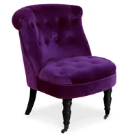 fauteuil crapaud velours violet thies