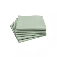 lot de 6 serviettes de table en coton, cambrai, vert-sauge - made in france