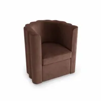 fauteuil vintage en velours marron