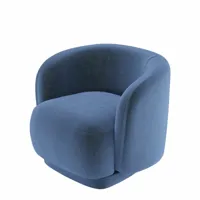 fauteuil seventies velours bleu marine victoria