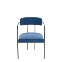 chaise de salle à manger tapissée en velours barbara bleu