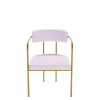 chaise de salle à manger tapissée en velours barbara rose clair