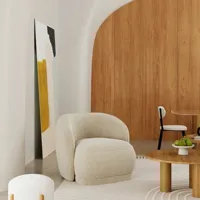 fauteuil design tissu beige pablo