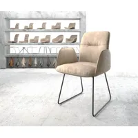 fauteuil vinja-flex beige vintage cadre patin noir