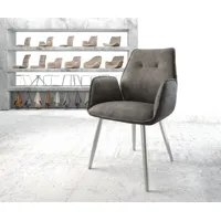 fauteuil zoa-flex anthracite vintage 4-pieds conique acier inoxydable