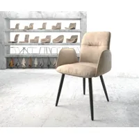 fauteuil vinja-flex beige vintage 4-pieds conique noir