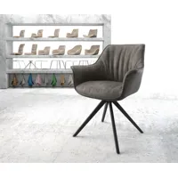 chaise-pivotante keila-flex avec accoudoirs anthracite vintage cadre croisé angulaire noir pivote sur 180°