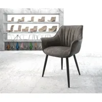 fauteuil keila-flex avec accoudoirs anthracite vintage 4-pieds conique noir