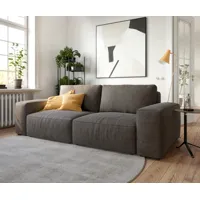 big sofa lanzo l 260x110 cm microfibre marron kaki