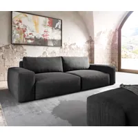 big sofa lanzo xl 270x130 cm microfibre noir avec tabouret