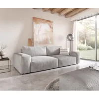 big sofa lanzo xl 270x130 cm cord gris argenté avec tabouret