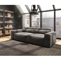 big-sofa sirpio l 260x110 cm microfibre marron kaki