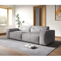 big-sofa sirpio xl 270x130 cm velours côtelé gris argenté