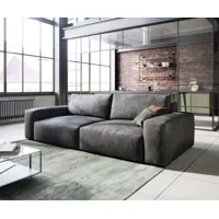 big sofa lanzo l 260x110 cm imitation cuir vintage anthracite