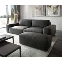 big sofa lanzo xl 270x130 cm imitation cuir vintage anthracite avec tabouret