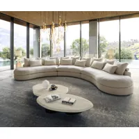 canapé panoramique estrea tissu bouclé crème-blanc 500x250 cm