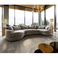 canapé panoramique estrea couleur taupe 410x155 cm arrondi