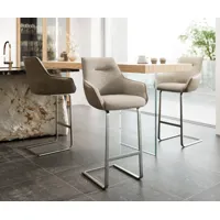 chaise-de-bar alja-flex mélange de matériaux microfibre boue / bouclé boue cadre luge plat acier inoxydable ressorts ensachés