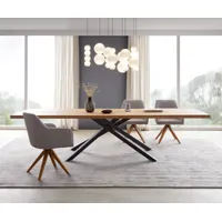 table de salle à manger edge 300x100 chêne naturel cadre croisé rectangle noir