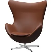 fritz hansen fauteuil egg chair - cuir aura cognac - aluminium