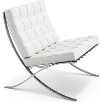 knoll international fauteuil mies van der rohe barcelona  - volo white - blanc - relax