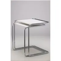 thonet table d'appoint b 97 - verni blanc - petit 34,5 x 42,5 cm