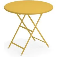 emu table pliante arc en ciel ronde - jaune curry