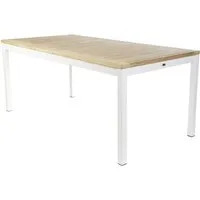 jan kurtz table quadrat - teck - aluminium blanc - 180 x 90 cm