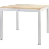 jan kurtz table quadrat - teck - aluminium blanc - 120 x 120 cm