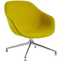 hay about a lounge chair low aal 81 - aluminium poli - hallingdal 420 - jaune moutarde