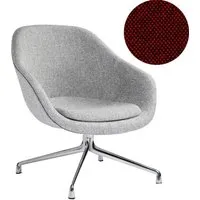 hay about a lounge chair low aal 81 - aluminium poli - hallingdal 596 - rouge/noir