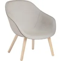 hay about a lounge chair low aal 82 - chêne savonné - steelcut trio 105 - gris clair/beige