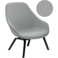 hay about a lounge chair high aal 93 - vernis noir à base d'eau - steelcut trio 105 - gris clair/beige