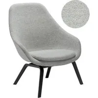 hay about a lounge chair high aal 93 - vernis noir à base d'eau - hallingdal 110- beige / gris clair