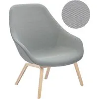 hay about a lounge chair high aal 93 - chêne savonné - steelcut trio 105 - gris clair/beige