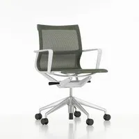 vitra chaise de bureau physix piètement à cinq étoiles - roulettes pour tapis de sol - gris doux - 03 roseau - poli