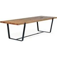 janua table bb 11 clamp - noir époxy - chêne pigmenté blanc - 180 x 95 cm