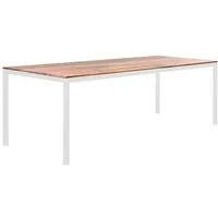 janua table s 600 - blanc époxy - chêne nature huilé - 180 x 90 cm