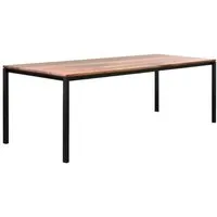 janua table s 600 - noir époxy - chêne nature huilé - 180 x 90 cm