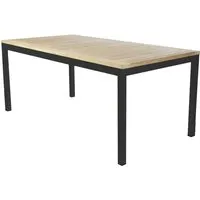 jan kurtz table quadrat - teck - aluminium noir - 80 x 50 cm