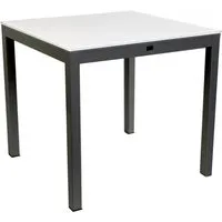 jan kurtz table quadrat - blanc - aluminium noir - 90 x 90 cm