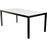 jan kurtz table quadrat - blanc - aluminium noir - 180 x 90 cm