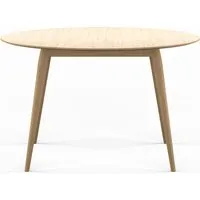 bruunmunch table de salle à manger playdinner ronde, à rallonge - chêne blanc huilé - sans élément d'extension