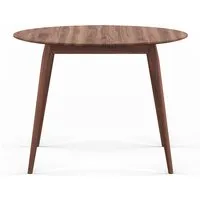 bruunmunch table de salle à manger playdinner ronde, à rallonge - noyer nature huilé - sans élément d'extension
