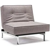 innovation living fauteuil splitback - gris - mixed dance - chrome